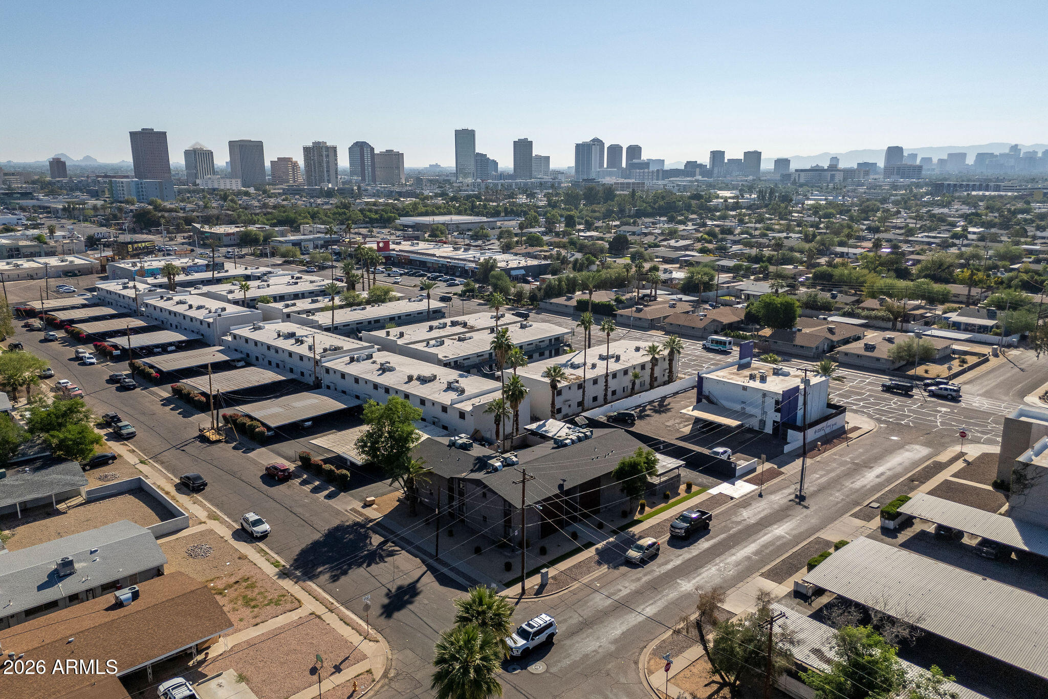 4119 North 11th Avenue Phoenix, AZ 85013 - Photo 22 of 28 an aerial view of a city with lots of residential buildings
