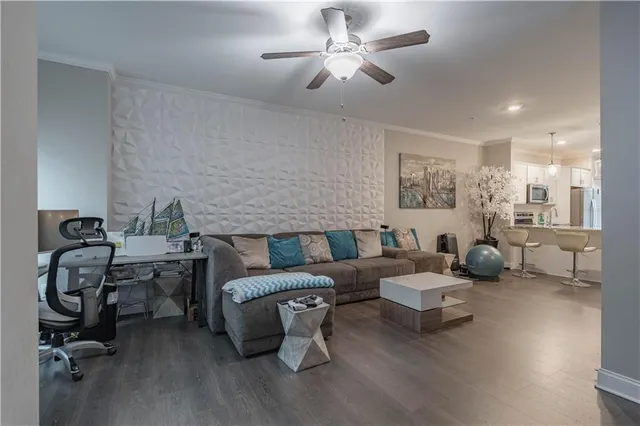 a living room with furniture