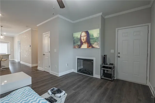 a view of livingroom with furniture and fireplace