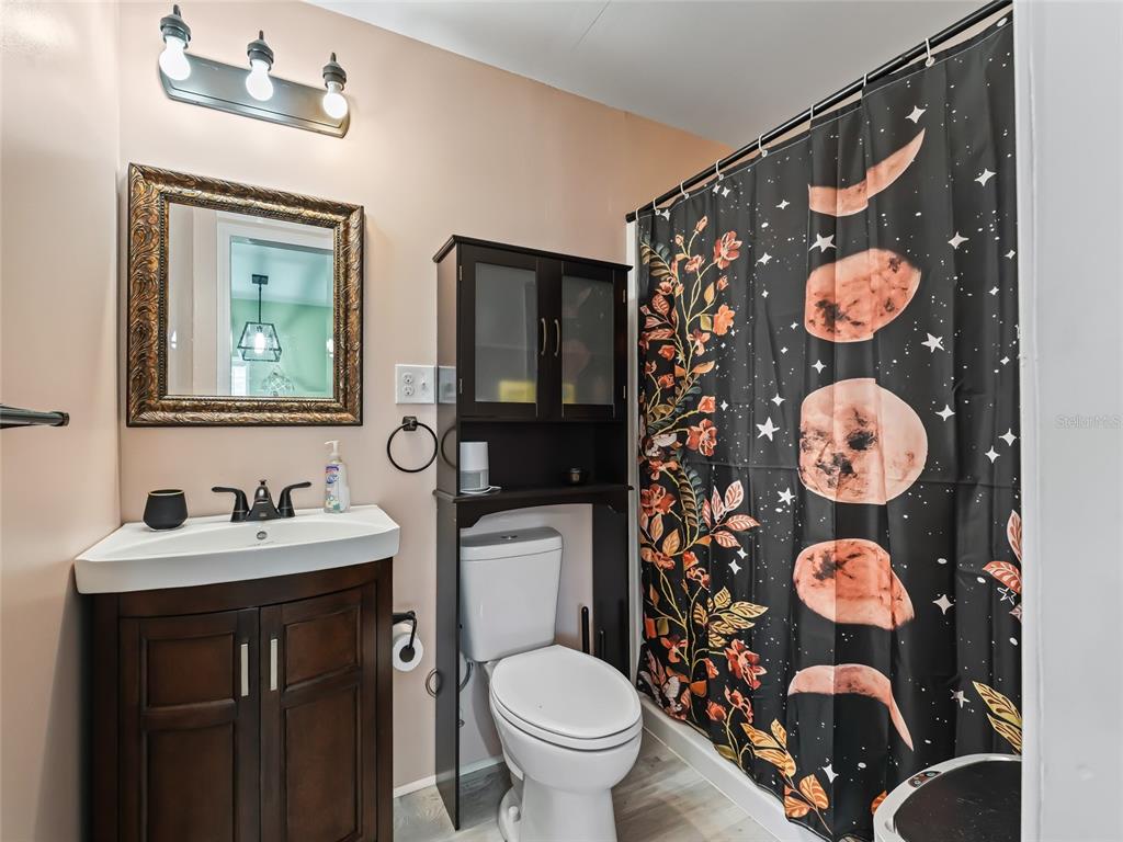 6994 Northwest Highway 320 Micanopy, FL 32667 - Photo 40 of 45 a bathroom with a toilet a sink and mirror