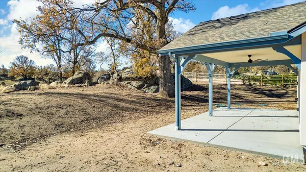 a view of a backyard