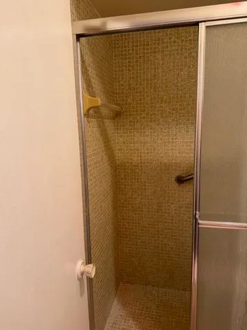 a bathroom with a shower