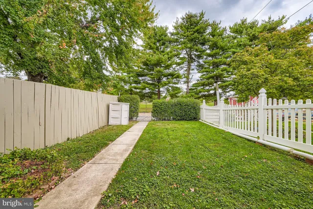 a view of backyard with green space
