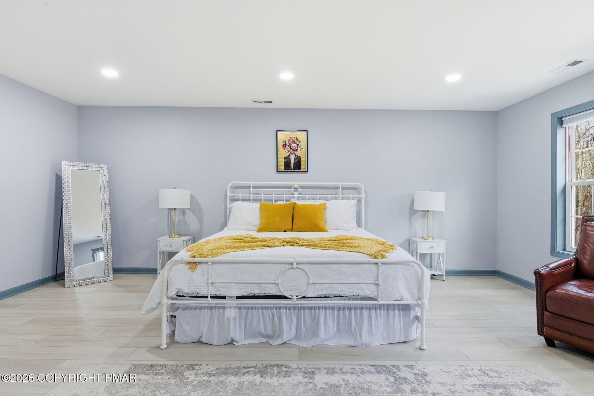 74 Buckhill Road Albrightsville, PA 18210 - Photo 38 of 65 a bedroom with a bed and wooden floor