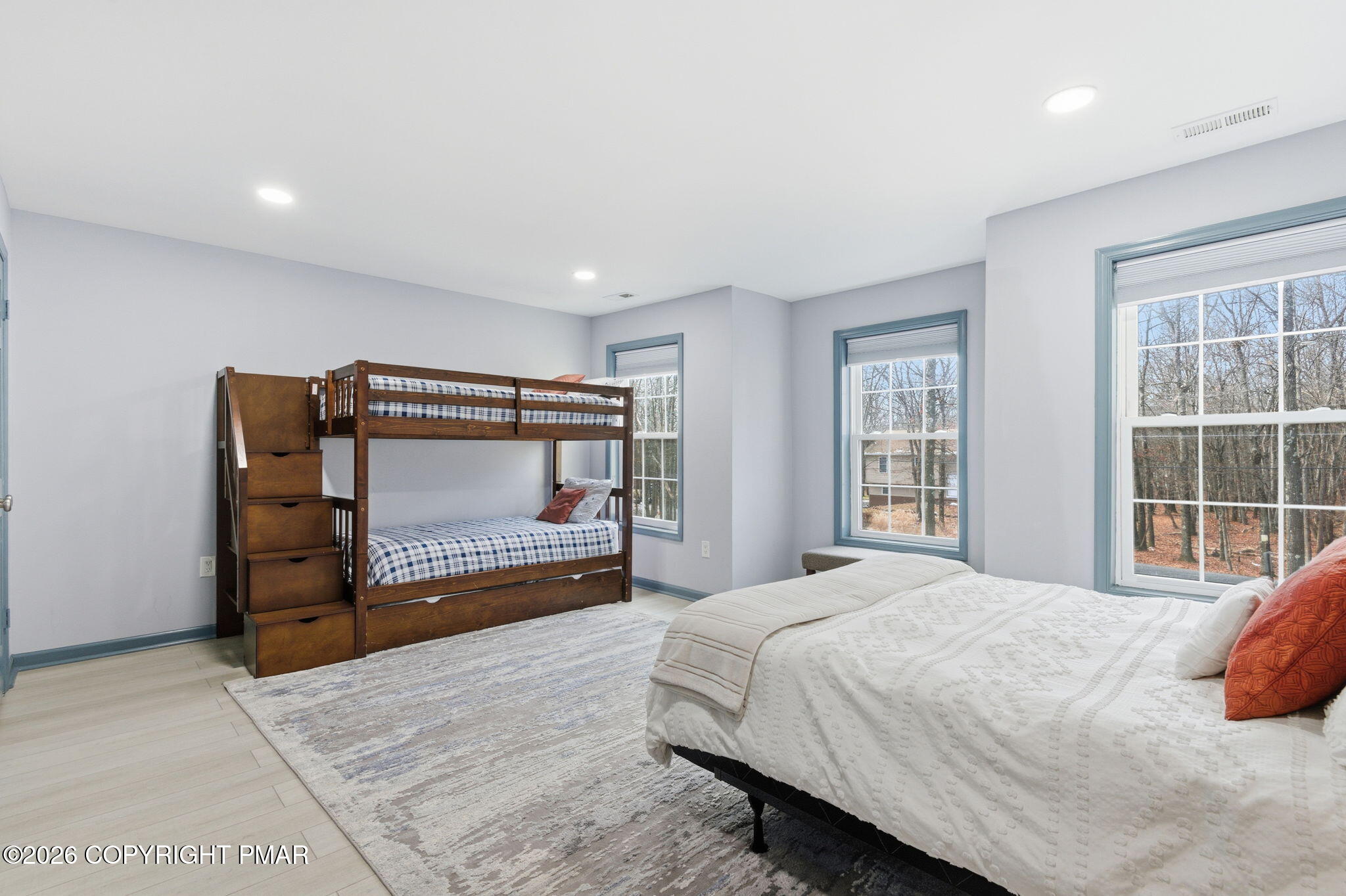 74 Buckhill Road Albrightsville, PA 18210 - Photo 44 of 65 a bedroom with a bed and a large window