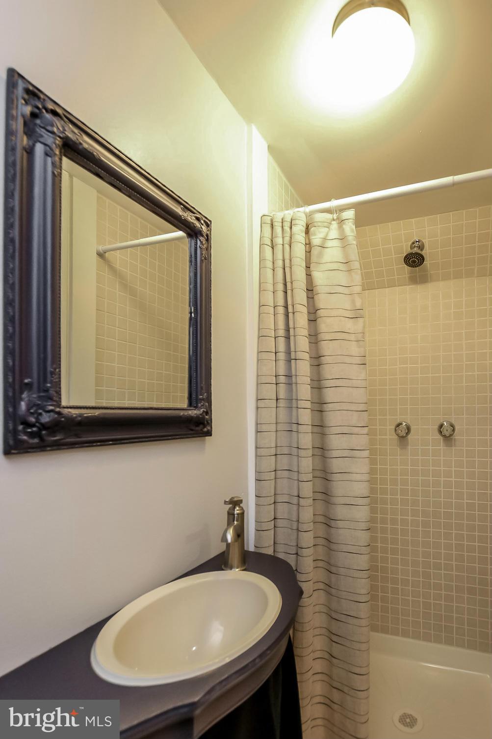 8329 Kavanagh Road Baltimore, MD 21222 - Photo 13 of 30 a bathroom with a sink a mirror and a shower