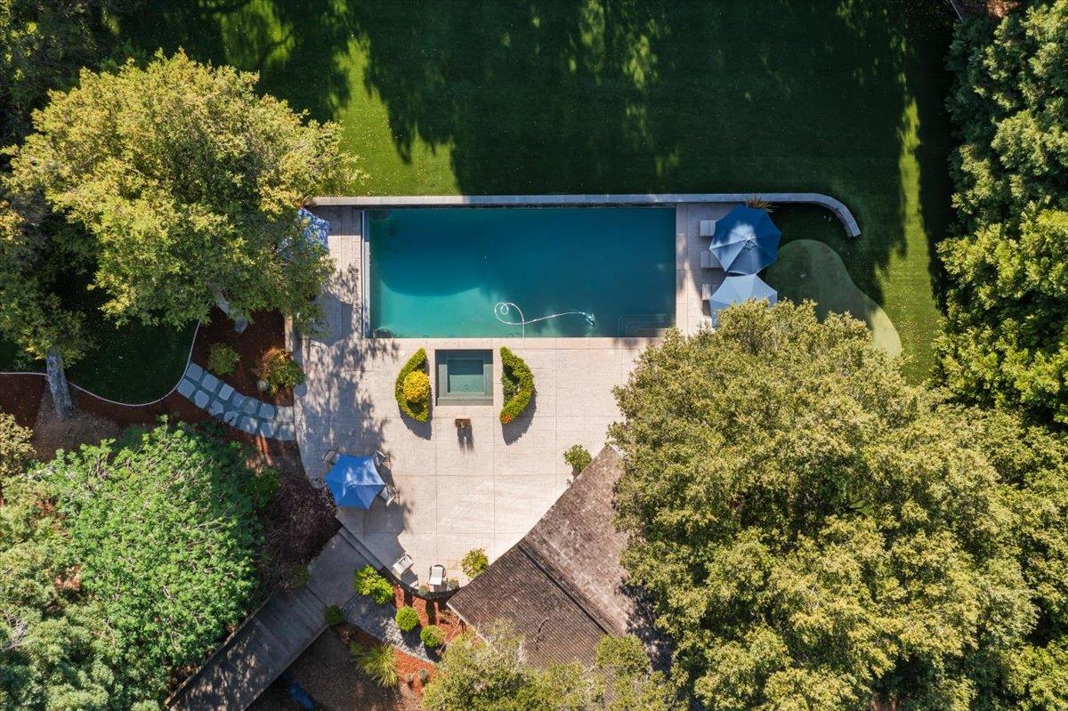 3510 Alpine Road Portola Valley, CA 94028 - Photo 68 of 77 an aerial view of a house having outdoor space