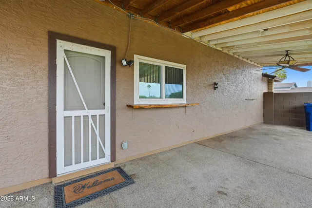 a view of front door of house