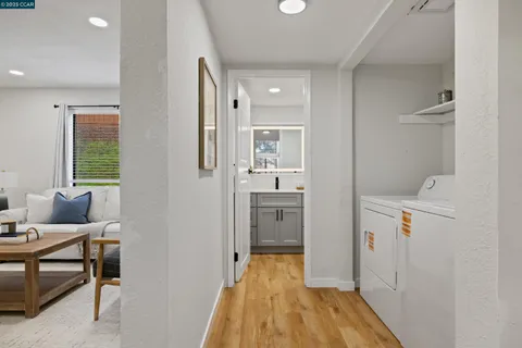 a room with a washer and dryer