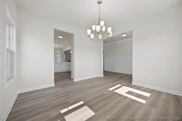 an empty room with an entryway