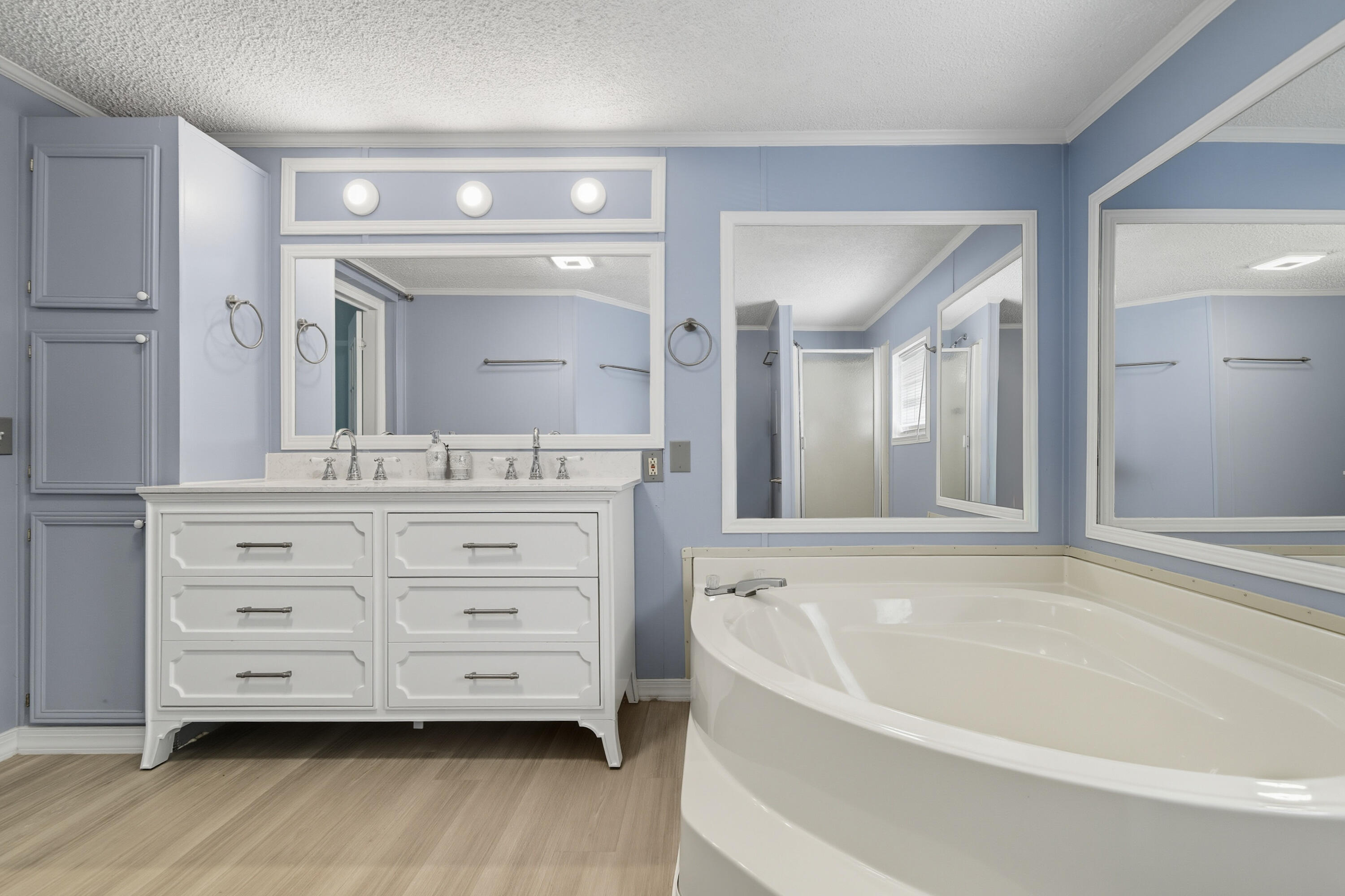 714 East Picasso Road DeFuniak Springs, FL 32433 - Photo 22 of 25 a bathroom with a bathtub a mirror and a sink