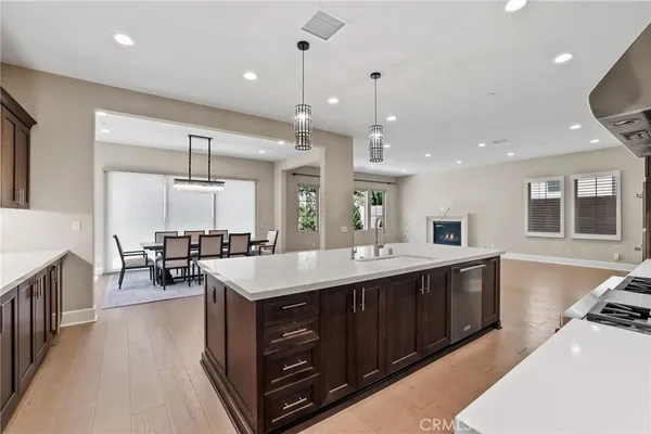 a large kitchen with a large island in it