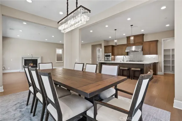 a view of a dining area with furniture
