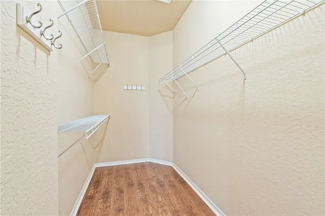 a view of small space with empty racks