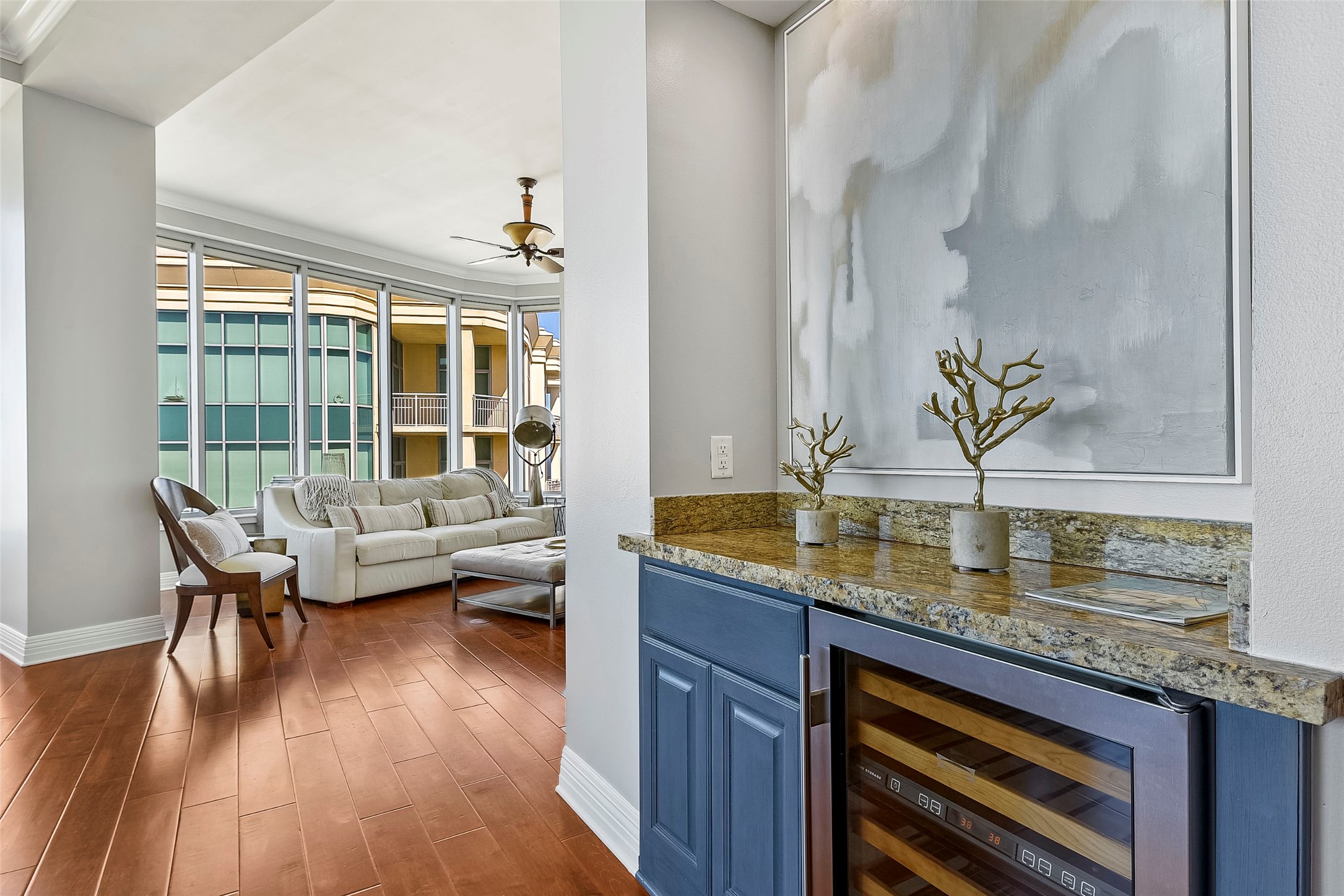 801 East Beach Drive, Unit TW2704 Galveston, TX 77550 - Photo 4 of 48 A wine cooler can be found just inside the front entrance