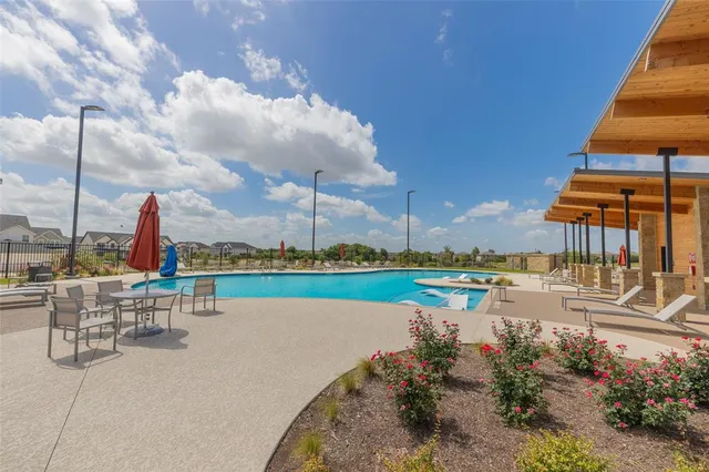 a view of a lake with a terrace