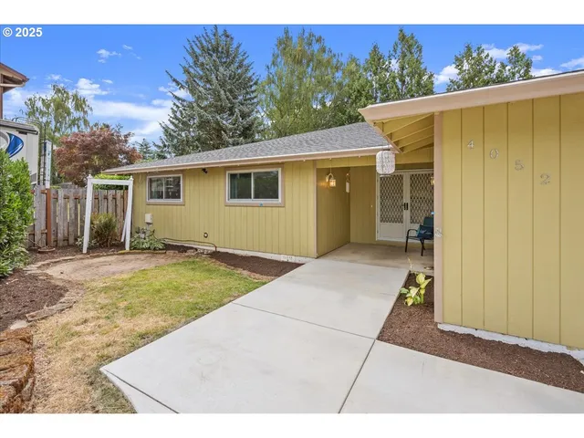 a backyard of a house