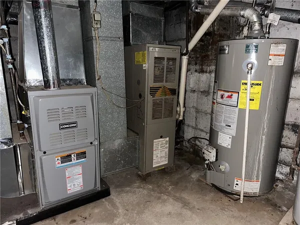 a close view of water heater room
