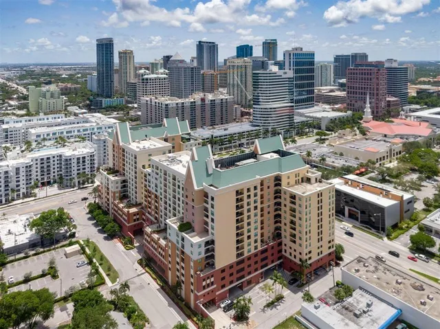 an aerial view of city