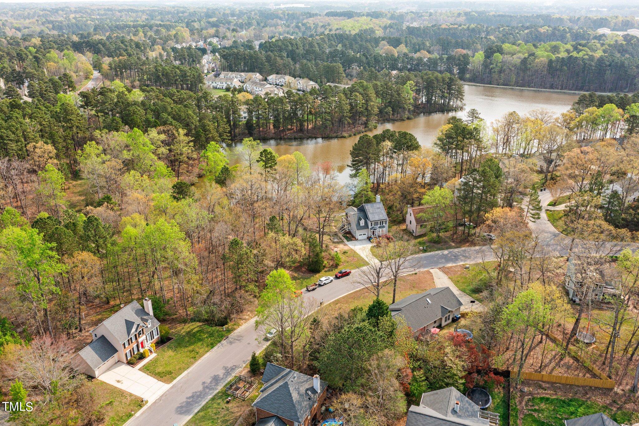 5315 Middleton Road Durham, NC 27713 - Photo 21 of 22 an aerial view of residential house with outdoor space and lake view