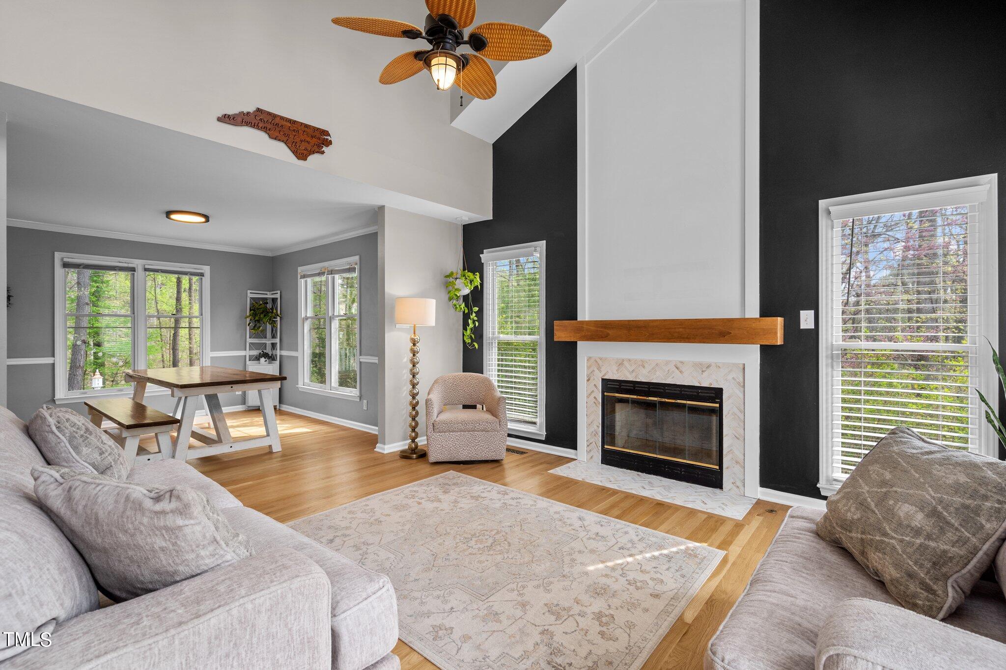 5315 Middleton Road Durham, NC 27713 - Photo 4 of 22 a living room with furniture and a fireplace