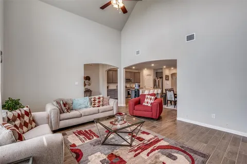 a living room with furniture