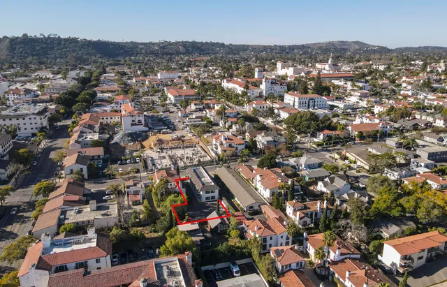 an aerial view of multiple house