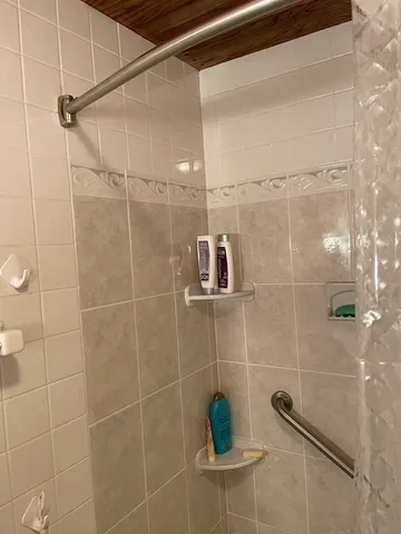a bathroom with a shower