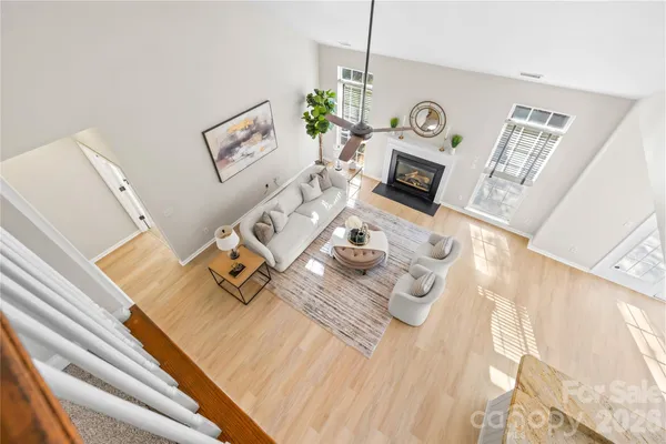 a view of entryway with wooden floor