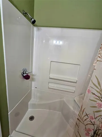a bathroom with a shower
