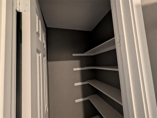 a view of an empty walk in closet