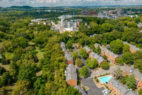 an aerial view of multiple house