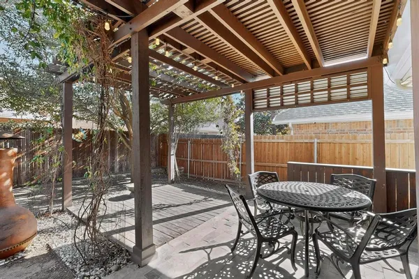 a view of a outdoor space with a patio and a patio