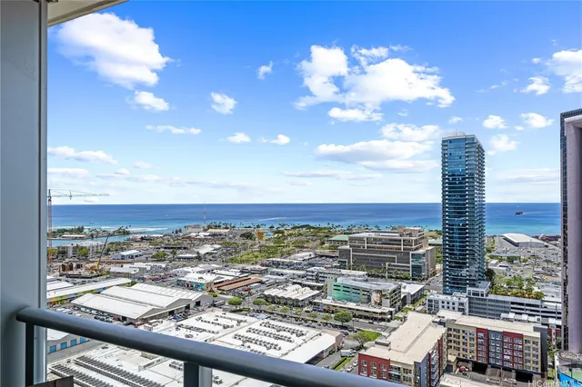 a view of city with balcony
