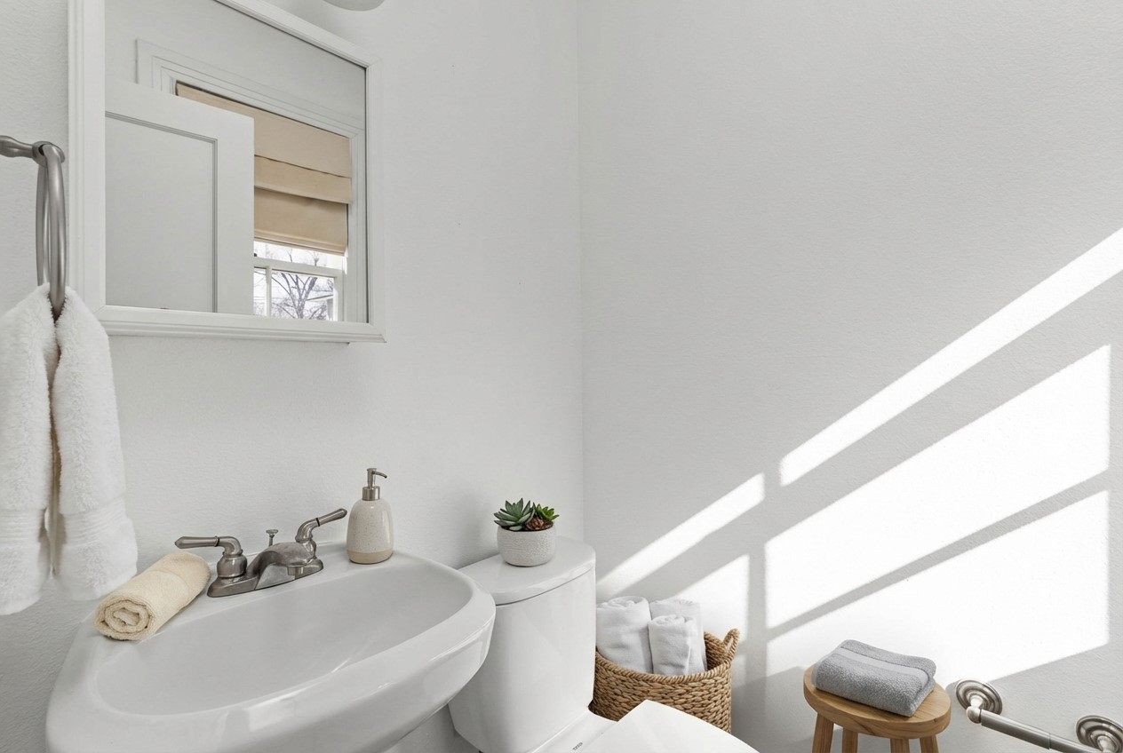 4517 Bull Creek Road Austin, TX 78731 - Photo 27 of 35 a bathroom with a sink and a mirror
