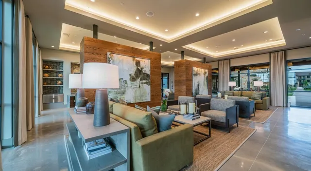 a living room with furniture and a couch