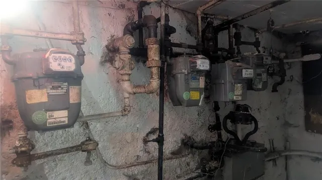 a close view of water heater room