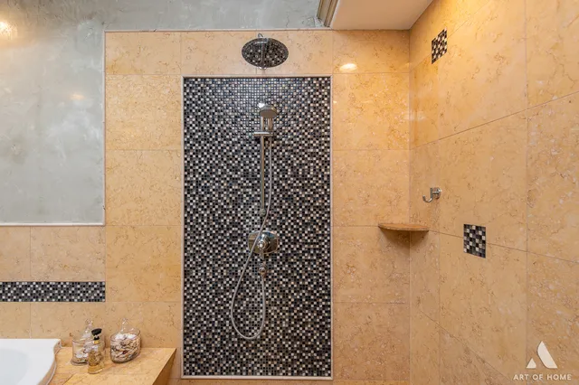 a bathroom with a shower