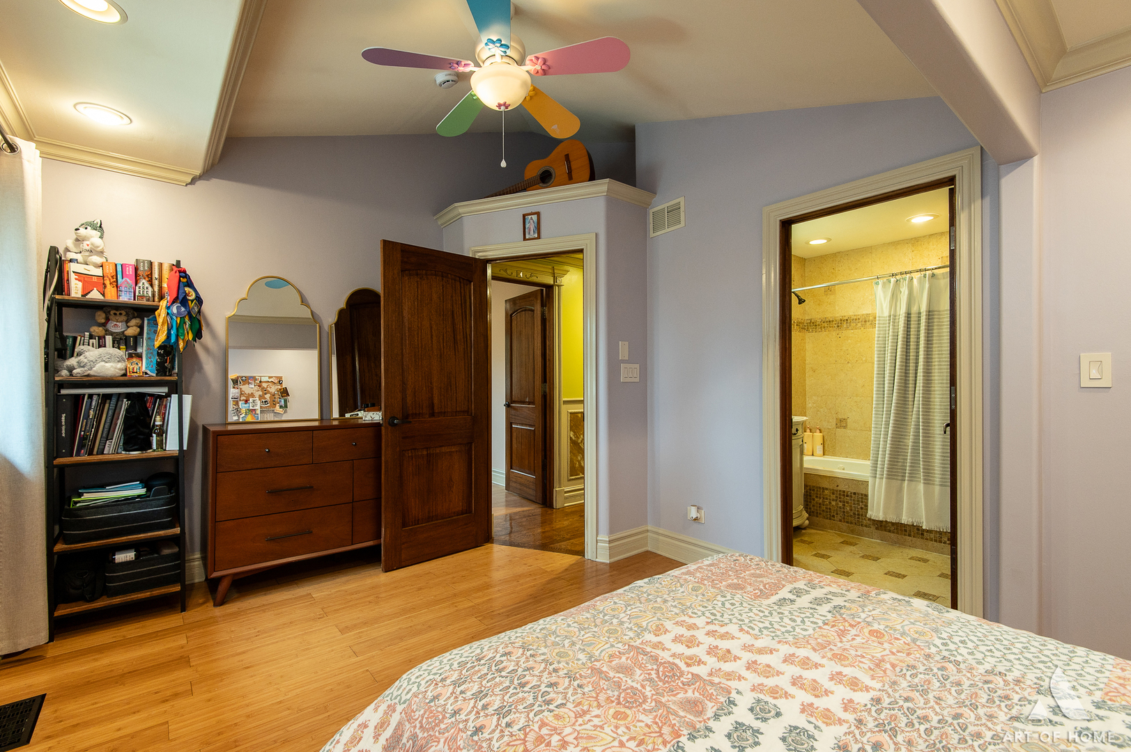 6N654 Harvey Road Medinah, IL 60172 - Photo 35 of 47 a bedroom with a bed and a chandelier