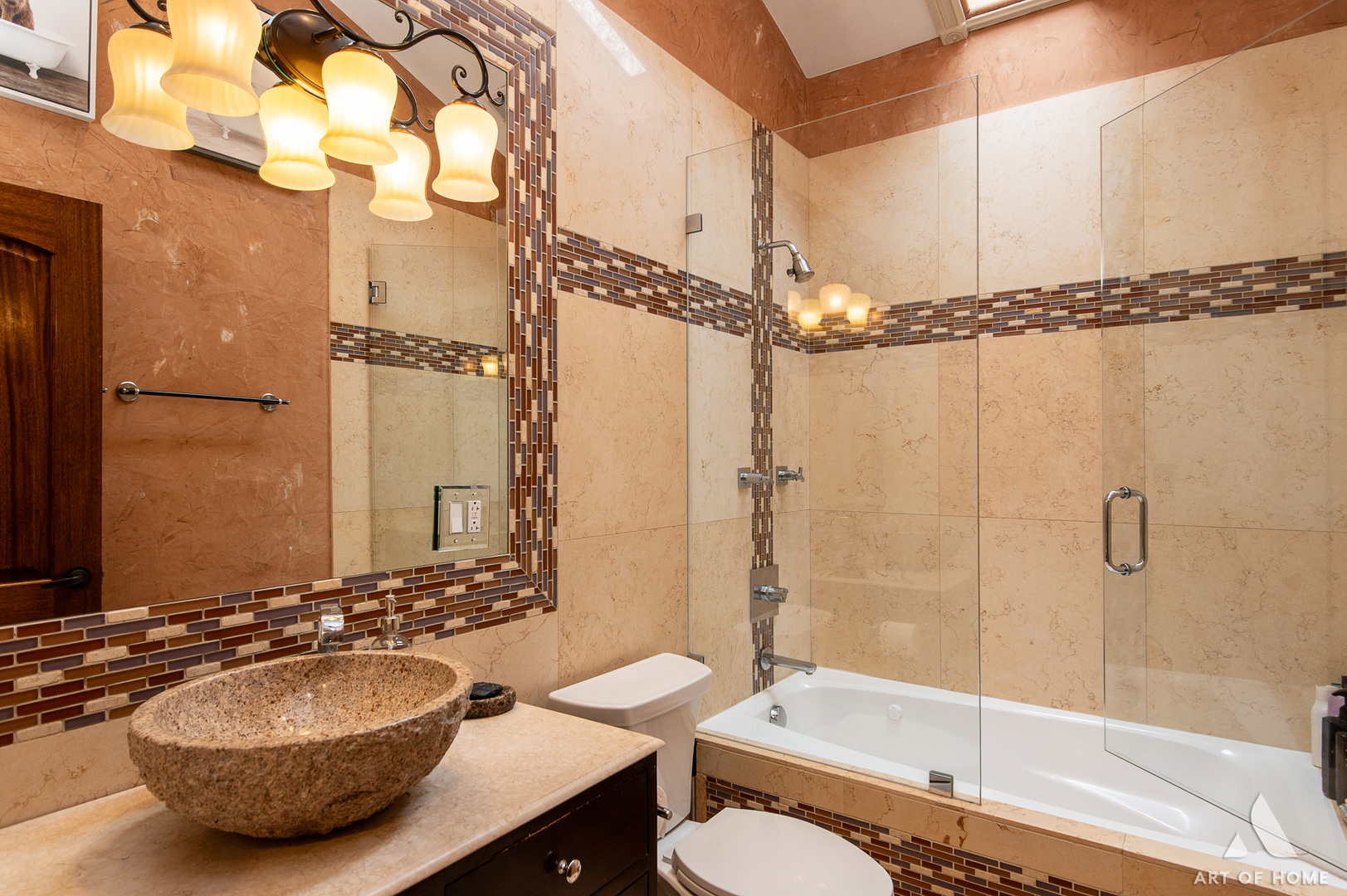 6N654 Harvey Road Medinah, IL 60172 - Photo 36 of 47 a bathroom with a double vanity sink toilet mirror and shower