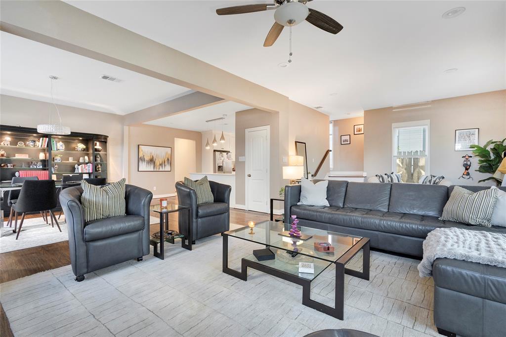 828 Elsbeth Street Dallas, TX 75208 - Photo 5 of 35 a living room with furniture and a ceiling fan