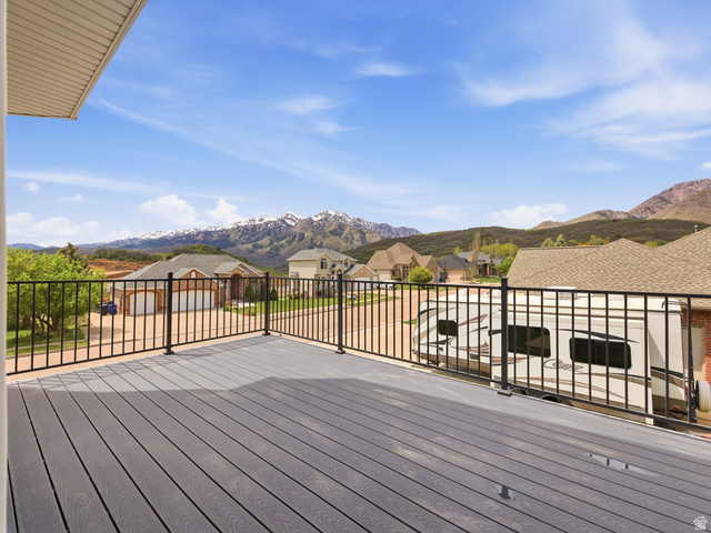 6849 North Black Powder Road Mountain Green, UT 84050 - Photo 31 of 43 Spacious outdoor deck with composite decking and black metal railings, offering expansive mountain scenery