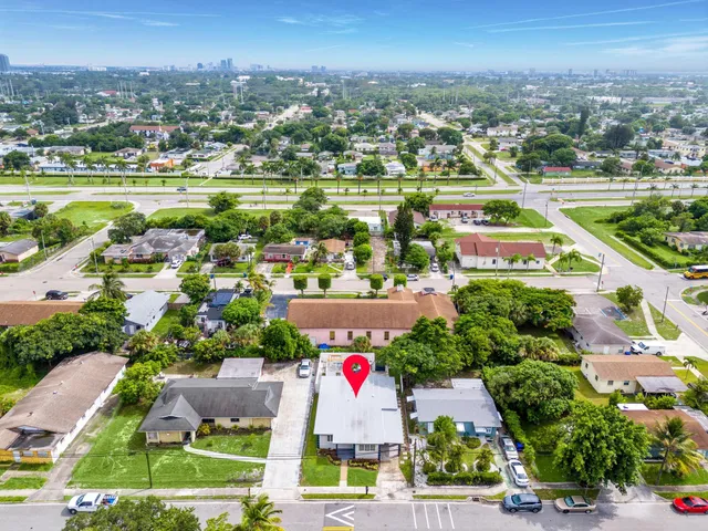 an aerial view of a city