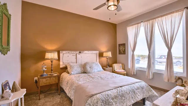 a view of a lake with a mountain in the background