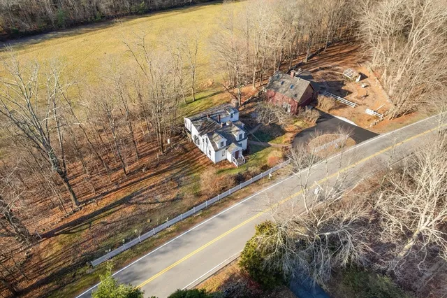 a view of a yard with an outdoor space
