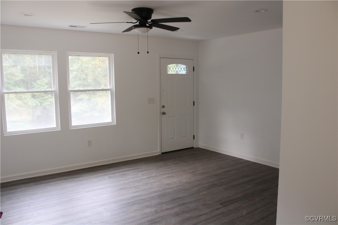 10120 Alpine Road Providence Forge, VA 23140 - Photo 3 of 15 Entrance foyer featuring ceiling fan and dark hard