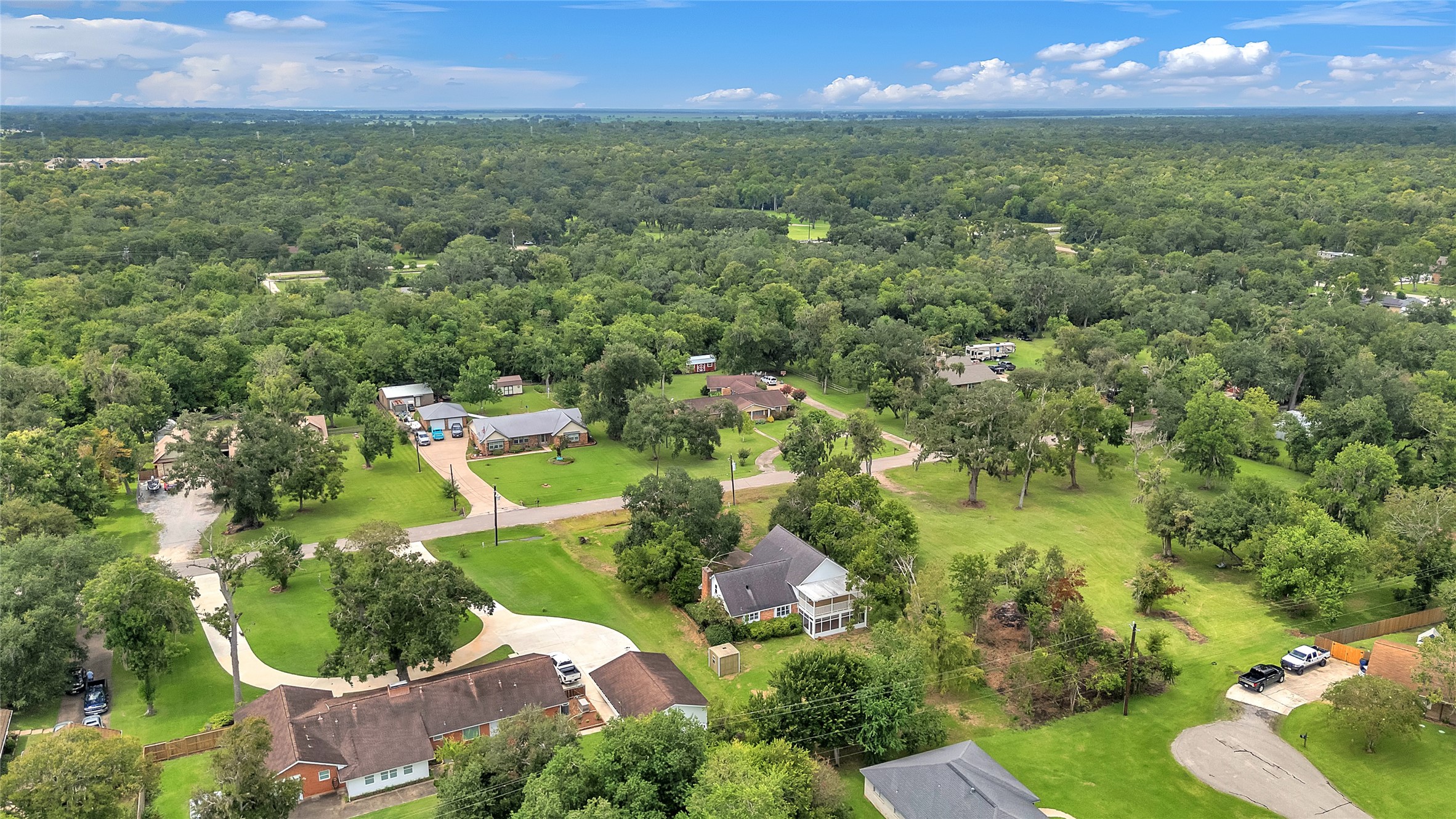 108 Woodland Road Lake Jackson, TX 77566 - Photo 48 of 50 an aerial view of residential houses with outdoor space and trees