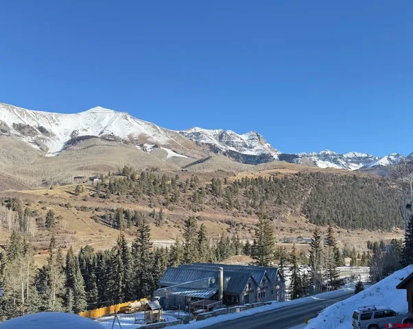 a view of city and mountain