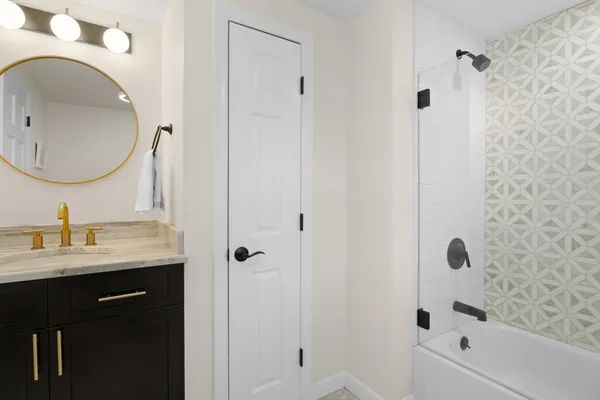 a bathroom with a shower