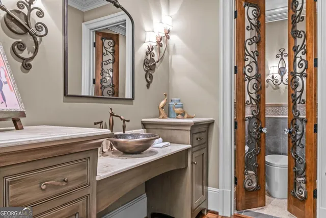 a bathroom with a sink and a toilet